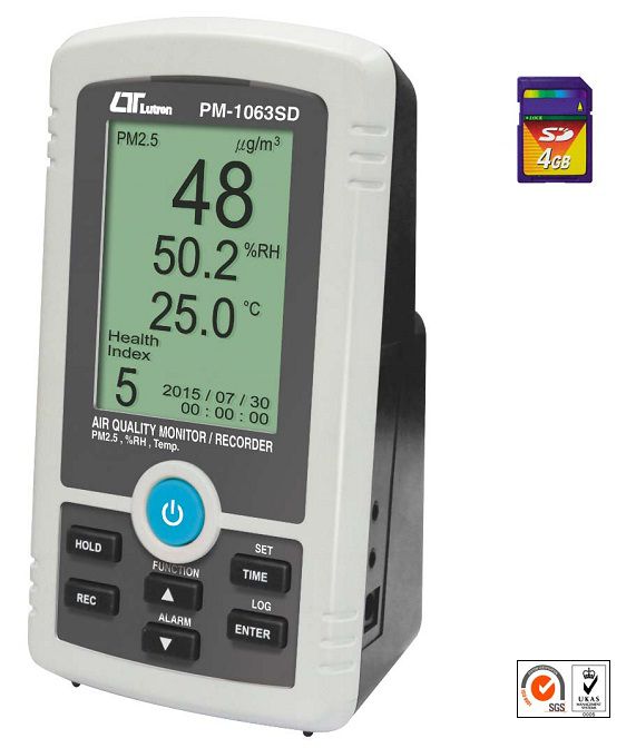 Máy phân tích chất lượng không khí PM 2.5, nhiệt độ, độ ẩm LUTRON PM-1063SD