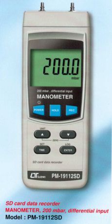 Máy đo áp suất LUTRON PM-19112SD, SD card data recorder