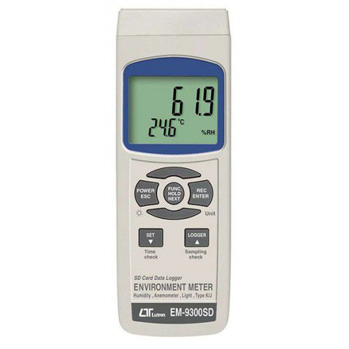 Thiết bị đo tốc độ gió, ánh sáng, nhiệt độ, độ ẩm môi trường (4 in 1) EM-9300SD