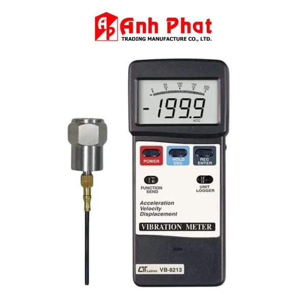 máy đo độ rung LUTRON VB-8213 có chức năng ghi dữ liệu (data logger), máy đo rung cầm tay Lutron LUTRON VB 8213, Vibration Meter Acceleration / Velocity / Displacement / data logger LUTRON VB-8213