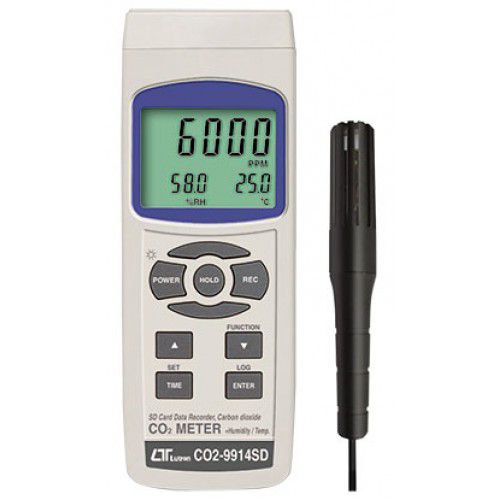 Máy đo nồng độ khí CO2, nhiệt độ, độ ẩm môi trường LUTRON CO2-9914SD