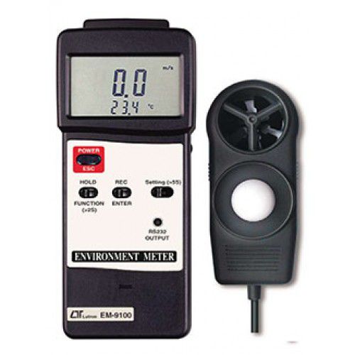 Thiết bị đo tốc độ gió, ánh sáng, nhiệt độ, độ ẩm môi trường (4 in 1) LUTRON EM-9100