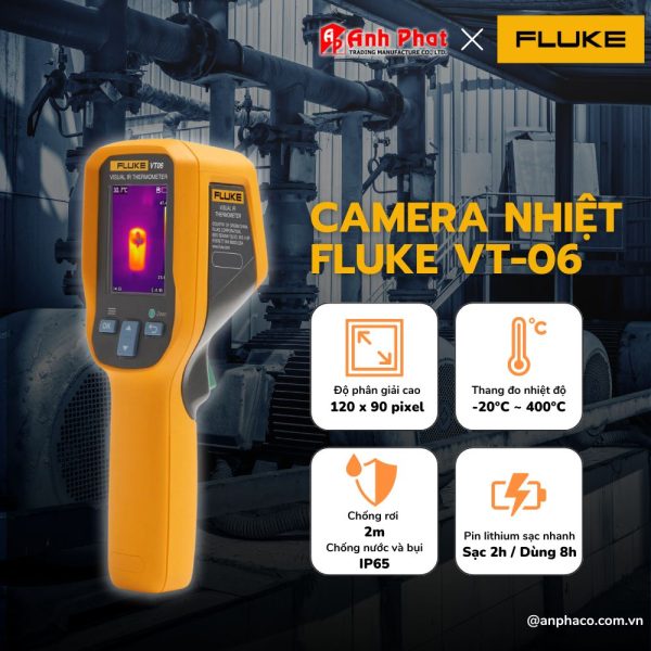 Camera nhiệt Fluke VT06, Máy đo nhiệt độ bằng hồng ngoại trực quan Fluke VT-06, Camera đo nhiệt độ hồng ngoại FLUKE VT 06