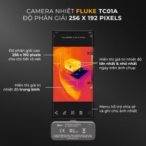 FLUKE TC01A, Camera nhiệt iSee™ 25Hz Fluke TC01A cho điện thoại thông minh Android, Camera đo nhiệt độ hồng ngoại FLUKE TC01B chân USB Type-C