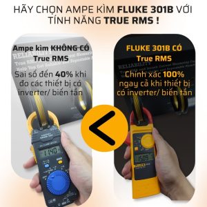 Ampe kìm Fluke 301B, Ampe kìm đo dòng AC Fluke 301B đo tần số, tụ điện, Fluke 301B Digital clamp Meter