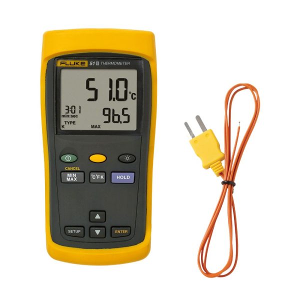 Máy đo nhiệt độ 1 kênh FLUKE 51 II (Fluke-51-2) Máy đo nhiệt độ 1 kênh Fluke 51 II, Đồng hồ đo nhiệt độ tiếp xúc 1 kênh Fluke 51-II, Fluke 51-II Single Input Digital Thermometer