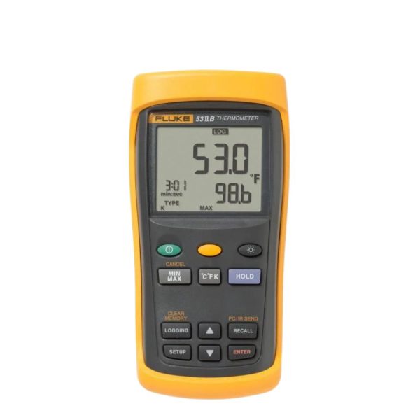 Máy đo nhiệt độ tiếp xúc Fluke 53 II B (53-2-B) Máy đo nhiệt độ tiếp xúc Fluke 53 II B, Máy đo nhiệt độ kỹ thuật số ghi dữ liệu FLUKE 53-II-B (53-2-B), FLUKE 53 II B Thermometer