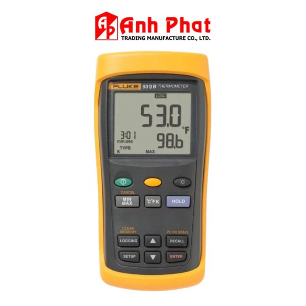 Máy đo nhiệt độ tiếp xúc Fluke 53 II B (53-2-B) Máy đo nhiệt độ tiếp xúc Fluke 53 II B, Máy đo nhiệt độ kỹ thuật số ghi dữ liệu FLUKE 53-II-B (53-2-B), FLUKE 53 II B Thermometer