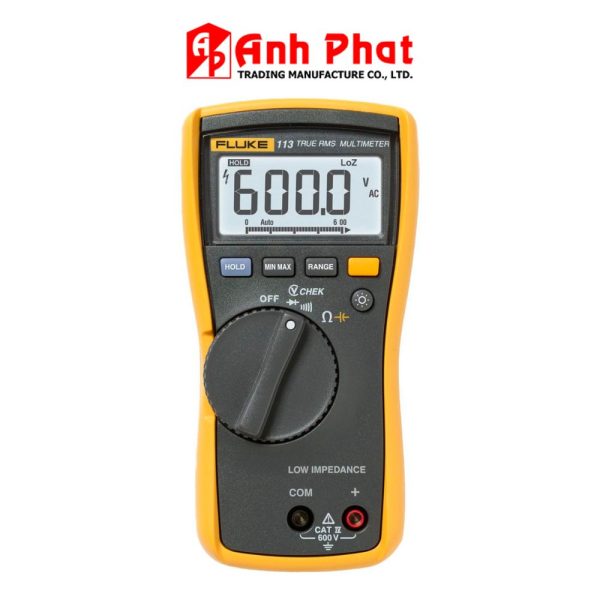 Đồng hồ vạn năng FLUKE 113 True-RMS đo điện áp thấp AC/DC, Đồng hồ VOM đo điện áp AC/DC FLUKE 113 True RMS, Fluke 113 Utility Multimeter