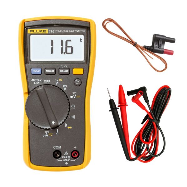 Đồng hồ vạn năng FLUKE 116 True-RMS đo nhiệt độ, microampe Đồng hồ vạn năng Fluke 116 True-RMS HVAC đo nhiệt độ và microampe, Đồng hồ VOM đo điện AC FLUKE-116 HVAC True RMS, Fluke 116 HVAC Multimeter with Temperature and Microamps