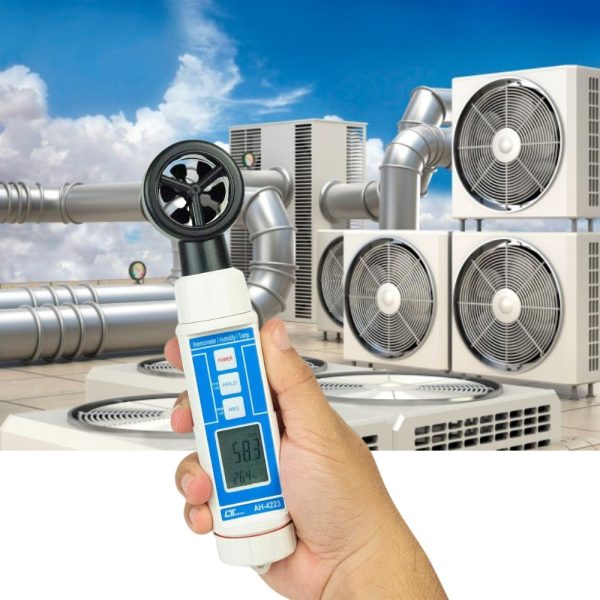 Máy đo gió Lutron AH-4223 (4 trong 1), Máy đo gió - áp suất - độ ẩm và nhiệt độ môi trường kiểu cánh quạt Lutron AH 4223, LUTRON AH4223 Anemometers ( Vane Type, Hot Wire)