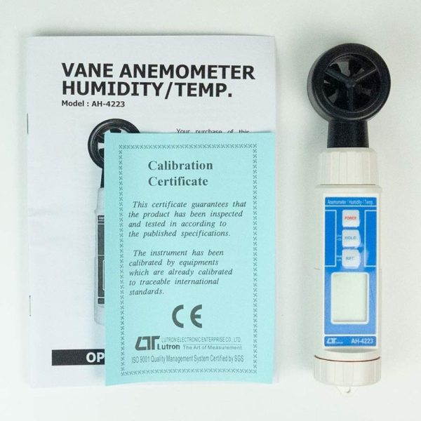 Máy đo gió Lutron AH-4223 (4 trong 1), Máy đo gió - áp suất - độ ẩm và nhiệt độ môi trường kiểu cánh quạt Lutron AH 4223, LUTRON AH4223 Anemometers ( Vane Type, Hot Wire)