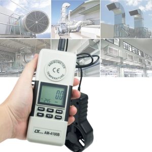 Máy đo tốc độ gió và nhiệt độ môi trường LUTRON AM-4100B, Thiết bị đo tốc độ gió và nhiệt độ môi trường Lutron AM 4100B, Lutron AM4100B Anemometer 2 in 1 (Type K thermometer, separate probe)