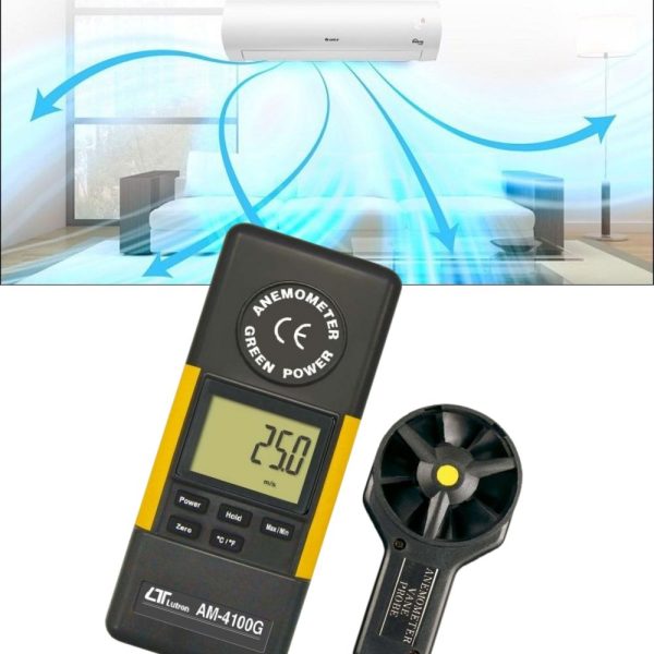 Máy đo tốc độ gió và nhiệt độ môi trường LUTRON AM-4100G, Thiết bị đo gió và nhiệt độ LUTRON AM 4100G, LUTRON AM4100G Anemometer and Temperature Meters