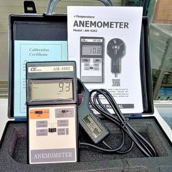 Máy đo tốc độ gió, nhiệt độ môi trường LUTRON AM-4202, Thiết bị đo gió và nhiệt độ môi trường LUTRON AM 4202, Lutron AM4202 Digital Anemometer With Temperature