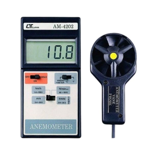 Máy đo tốc độ gió, nhiệt độ môi trường LUTRON AM-4202, Thiết bị đo gió và nhiệt độ môi trường LUTRON AM 4202, Lutron AM4202 Digital Anemometer With Temperature