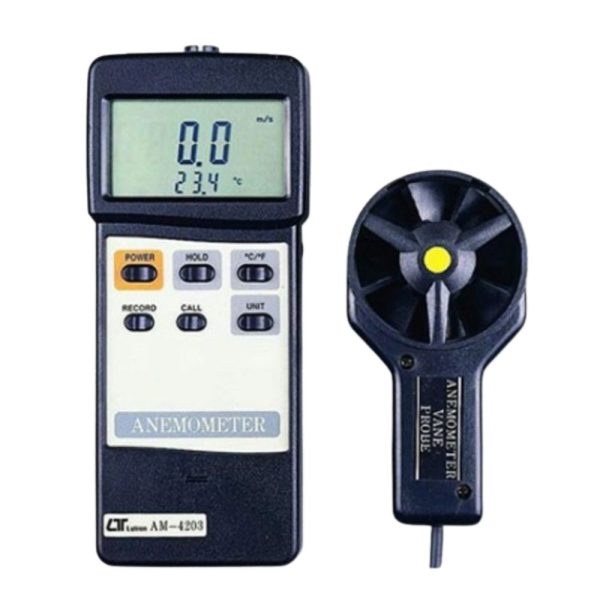 Máy đo tốc độ gió và nhiệt độ môi trường LUTRON AM-4203, Thiết bị đo gió và lưu lượng không khí LUTRON AM 4203, Lutron AM4203 Digital Anemometer With Temperature