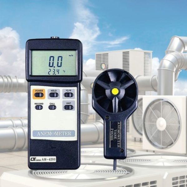 Máy đo tốc độ gió và nhiệt độ môi trường LUTRON AM-4203, Thiết bị đo gió và lưu lượng không khí LUTRON AM 4203, Lutron AM4203 Digital Anemometer With Temperature