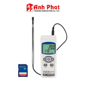máy đo tốc độ gió có đầu dò dạng ống lồng mở rộng LUTRON AM-4214SD, máy đo tốc độ gió và nhiệt độ môi trường LUTRON AM 4214SD que đo kéo dài, LUTRON AM4214SD Anemometer with telescopic probe