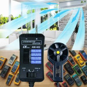 Thiết bị đo tốc độ gió Lutron AM-402 gắn đồng hồ vạn năng, Bộ chuyển đổi máy đo gió Lutron AM 402 kết hợp với dòng máy DMM 200 MV, Lutron AM402 Anemometer Adapter
