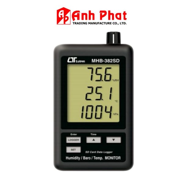 Máy đo áp suất - nhiệt độ và độ ẩm LUTRON MHB-382SD, Máy ghi dữ liệu mội trường LUTRON MHB-382SD, Real Time Data Logger LUTRON MHB-382SD