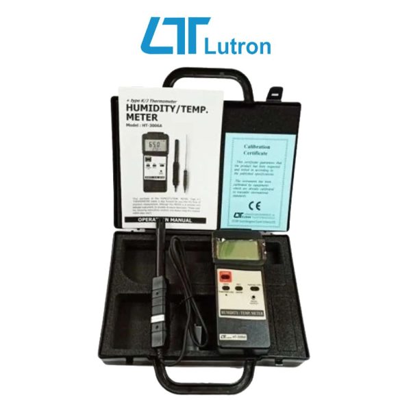 máy đo độ ẩm và nhiệt độ LUTRON HT-3006A Type K/J, nhiệt ẩm kế cầm tay LUTRON HT-3006A, LUTRON HT-3006A Humidity and Temperature Meter