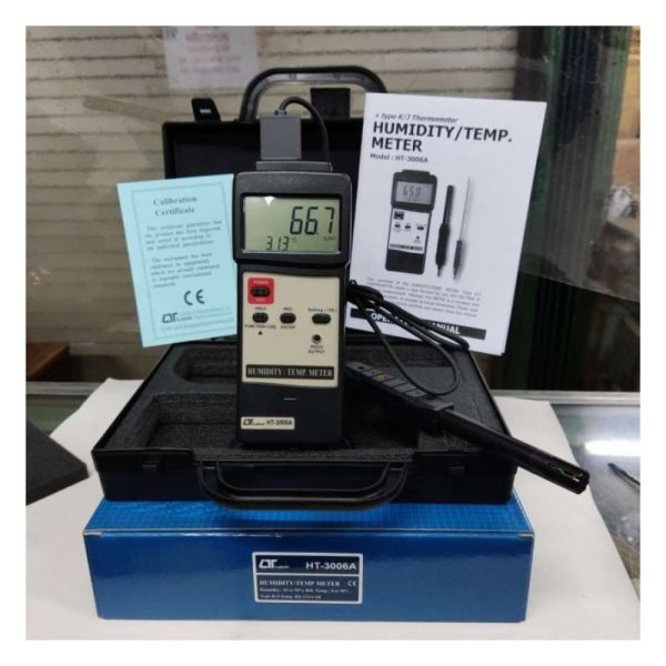 máy đo độ ẩm và nhiệt độ LUTRON HT-3006A Type K/J, nhiệt ẩm kế cầm tay LUTRON HT-3006A, LUTRON HT-3006A Humidity and Temperature Meter