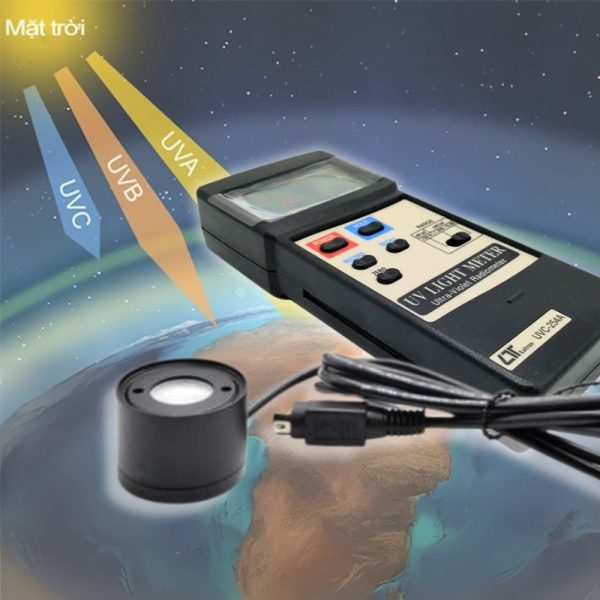 Máy đo ánh sáng UVC LUTRON UVC-254A cầm tay nhỏ gọn Máy đo ánh sáng UVC LUTRON UVC-254A, Thiết bị đo bức xạ cực tím LUTRON UVC 254A, UVC LIGHT METER LUTRON UVC-254A