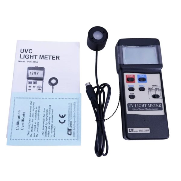 Máy đo ánh sáng UVC LUTRON UVC-254A cầm tay nhỏ gọn Máy đo ánh sáng UVC LUTRON UVC-254A, Thiết bị đo bức xạ cực tím LUTRON UVC 254A, UVC LIGHT METER LUTRON UVC-254A