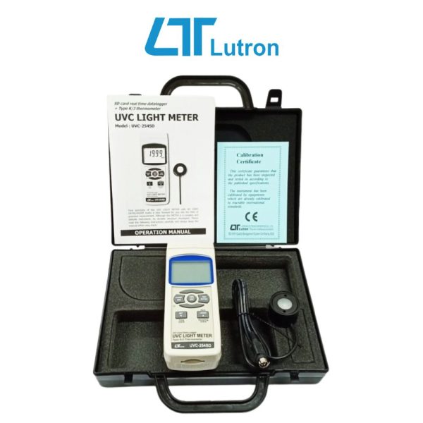 Máy đo ánh sáng UVC Lutron UVC-254SD real-time data logging Máy đo ánh sáng UVC LUTRON UVC-254SD, Thiết bị đo bức xạ cực tím LUTRON UVC 254SD, UVC LIGHT METER LUTRON UVC-254SD Real-time data logger