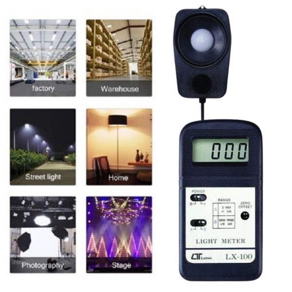 Máy đo cường độ ánh sáng LUTRON LX-100 cầm tay, máy đo sáng cảm biến rời LUTRON LX 100, Light meter LUTRON LX100