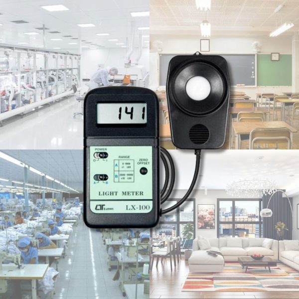 Máy đo cường độ ánh sáng LUTRON LX-100 cầm tay, máy đo sáng cảm biến rời LUTRON LX 100, Light meter LUTRON LX100