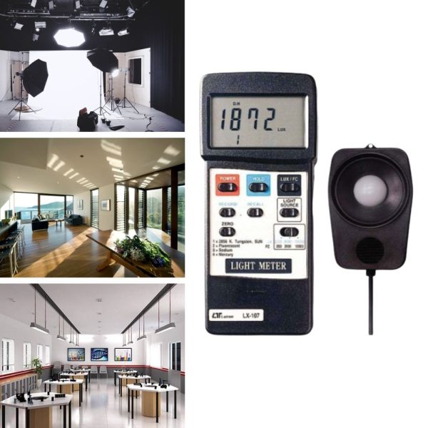 máy đo cường độ ánh sáng LUTRON LX-107, máy đo cường độ ánh sáng cảm biến rời LUTRON LX107, Lutron LX 107 Light Meter
