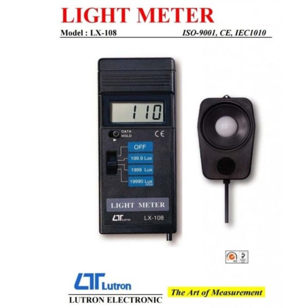 Máy đo cường độ ánh sáng LUTRON LX-108 cầm tay nhỏ gọn máy đo cường độ ánh sáng LUTRON LX-108, máy đo sáng cảm biến rời LUTRON LX108, Light meter LUTRON LX 108