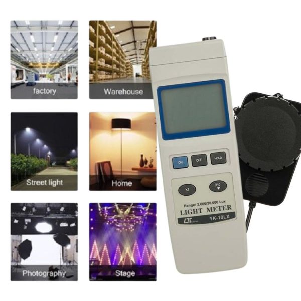 Máy đo cường độ ánh sáng LUTRON YK-10LX cảm biến rời cầm tay, máy đo ánh sáng LUTRON YK 10LX, Light meter LUTRON YK10LX