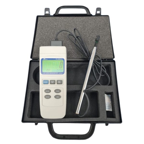 Máy đo tốc độ gió nóng, lưu lượng và nhiệt độ LUTRON YK-2004AH, máy đo vận tốc khí nóng có đầu dò dạng ống lồng LUTRON YK 2004AH, LUTRON YK-2004AH Hot Wire Anemometer