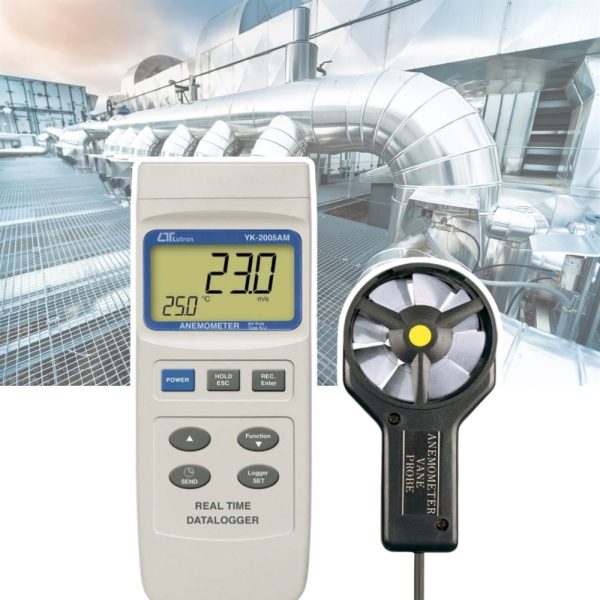 Máy đo tốc độ gió và nhiệt độ LUTRON YK-2005AM Data Logger Máy đo tốc độ gió và nhiệt độ LUTRON YK-2005AM (Real Time Data Logger), Datalogger đo tốc độ gió, lưu lượng gió và nhiệt độ môi trường LUTRON YK 2005AM, Lutron YK-2005AM Anemometer/Air Flow