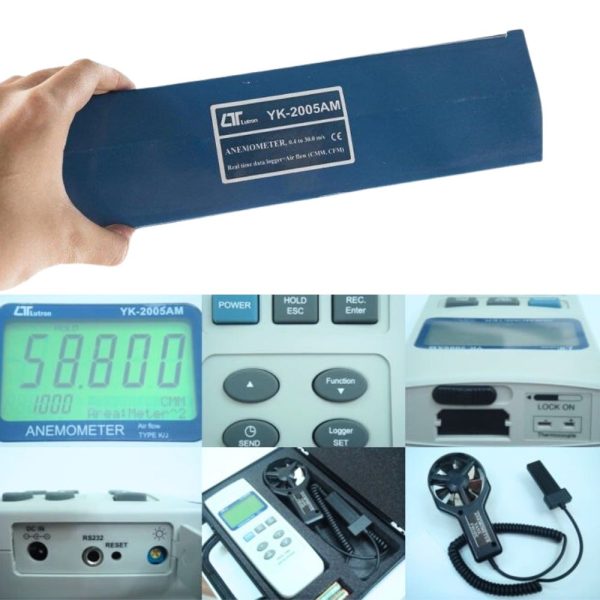 Máy đo tốc độ gió và nhiệt độ LUTRON YK-2005AM Data Logger Máy đo tốc độ gió và nhiệt độ LUTRON YK-2005AM (Real Time Data Logger), Datalogger đo tốc độ gió, lưu lượng gió và nhiệt độ môi trường LUTRON YK 2005AM, Lutron YK-2005AM Anemometer/Air Flow