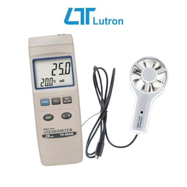 Máy đo tốc độ gió, lưu lượng và nhiệt độ LUTRON YK-80AM, Máy đo gió đa năng LUTRON YK80AM, LUTRON YK 80AM Anemometer