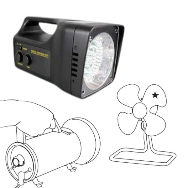 Máy đo tốc độ vòng quay Lutron DT-2199 Stroboscope đèn chóp, Đèn nhấp nháy đo tốc độ động cơ không tiếp xúc LUTRON DT 2199 dùng pin, LUTRON DT2199 Stroboscope LED & Battery Power