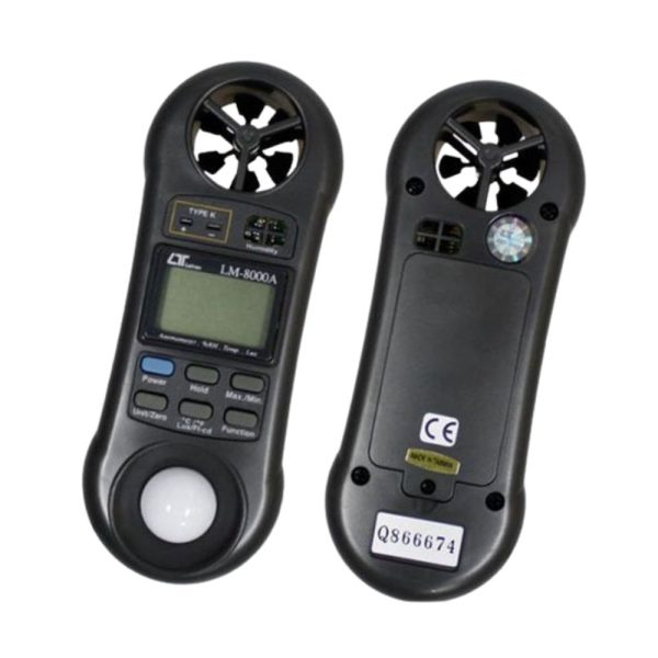 Máy đo vi khí hậu LUTRON LM-8000A cầm tay (4 trong 1), máy đo nhiệt độ, tốc độ gió, ánh sáng, độ ẩm LUTRON LM 8000A, LUTRON LM8000A Anemometer-Thermometer-Humidity-Light Meter