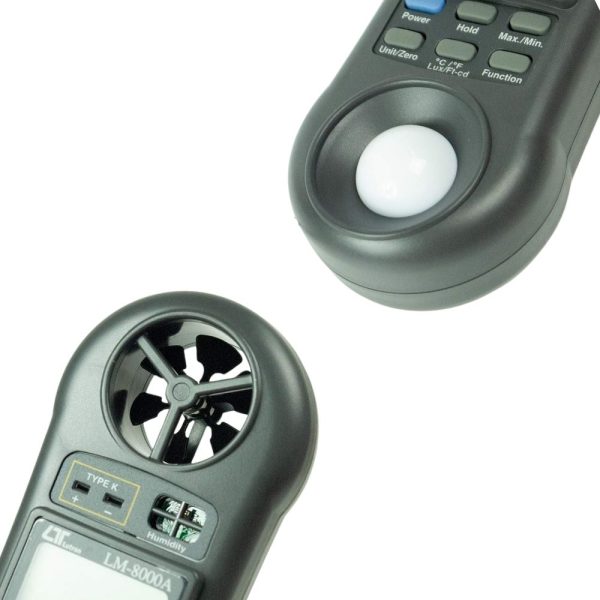 Máy đo vi khí hậu LUTRON LM-8000A cầm tay (4 trong 1), máy đo nhiệt độ, tốc độ gió, ánh sáng, độ ẩm LUTRON LM 8000A, LUTRON LM8000A Anemometer-Thermometer-Humidity-Light Meter