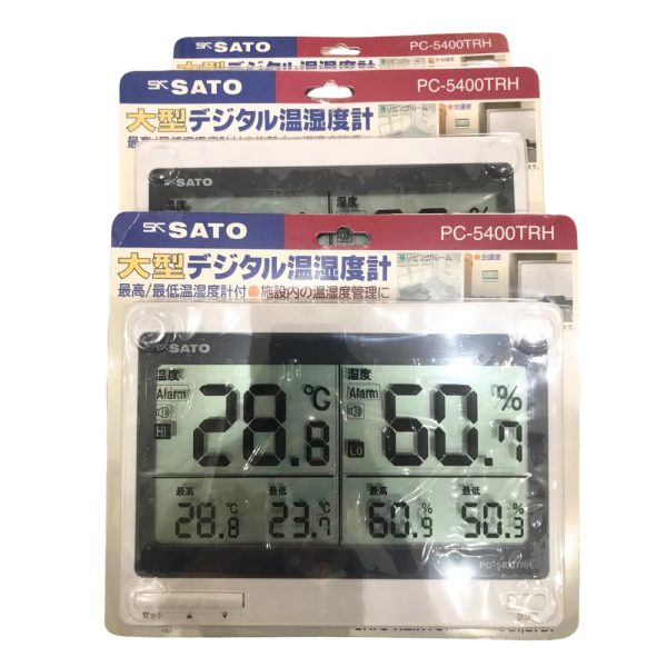 Nhiệt ẩm kế điện tử SATO PC-5400TRH treo tường và để bàn Nhiệt ẩm kế điện tử SATO PC-5400TRH treo tường và để bàn, máy đo nhiệt độ và độ ẩm môi trường SATO PC-5400TRH, Digital Thermohygrometer SATO PC-5400 TRH