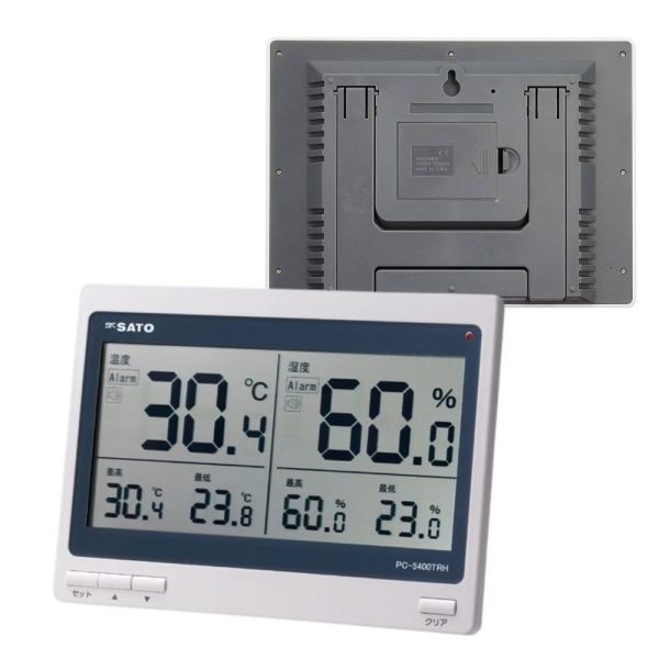 Nhiệt ẩm kế điện tử SATO PC-5400TRH treo tường và để bàn Nhiệt ẩm kế điện tử SATO PC-5400TRH treo tường và để bàn, máy đo nhiệt độ và độ ẩm môi trường SATO PC-5400TRH, Digital Thermohygrometer SATO PC-5400 TRH