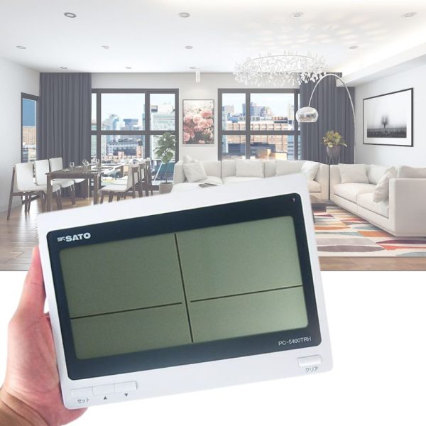 Nhiệt ẩm kế điện tử SATO PC-5400TRH treo tường và để bàn Nhiệt ẩm kế điện tử SATO PC-5400TRH treo tường và để bàn, máy đo nhiệt độ và độ ẩm môi trường SATO PC-5400TRH, Digital Thermohygrometer SATO PC-5400 TRH