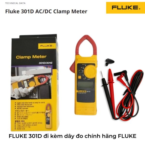 Ampe kìm Fluke 301D, Ampe kìm AC/DC Fluke 301D, Fluke-301D AC/DC Clamp Meter