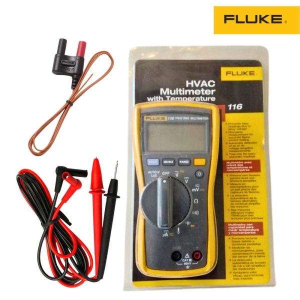 Đồng hồ vạn năng FLUKE 116 True-RMS đo nhiệt độ, microampe Đồng hồ vạn năng Fluke 116 True-RMS HVAC đo nhiệt độ và microampe, Đồng hồ VOM FLUKE-116 HVAC True RMS đo điện AC, Fluke 116 HVAC Multimeter with Temperature and Microamps