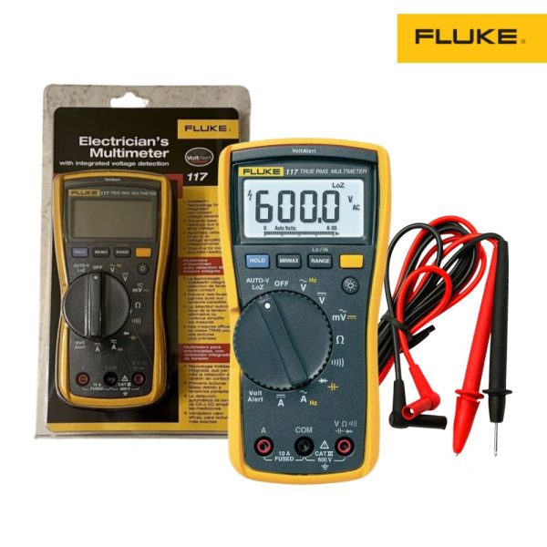 Đồng hồ vạn năng Fluke 117 True-RMS phát hiện điện áp AC không tiếp xúc, Đồng hồ VOM Fluke-117 True RMS đo dòng AC, Fluke 117 Electrician's Ideal Multimeter with Non-Contact Voltage