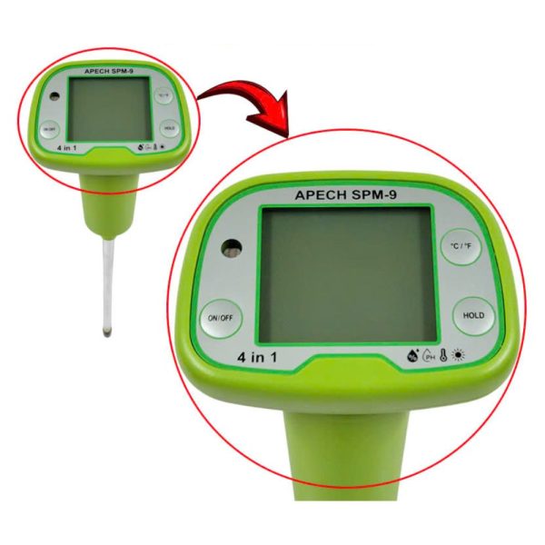 m&aacute;y đo pH đất APECH SPM-9, b&uacute;t đo độ pH đất trồng APECH SPM9, dụng cụ đo pH của đất APECH-SPM9