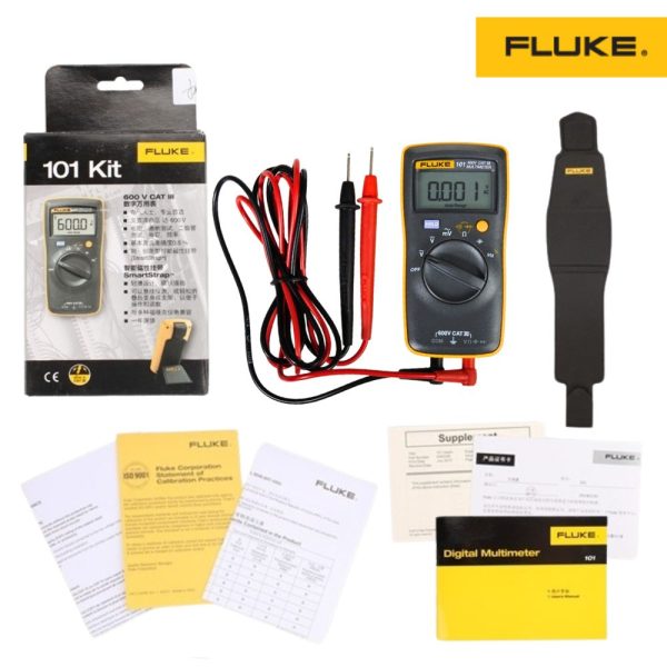 Combo đồng hồ vạn năng FLUKE 101-KIT, bộ đồng hồ vạn năng FLUKE 101 KIT kèm dây đo chuyên dụng, combo Fluke 101-KIT Digital Multimeter
